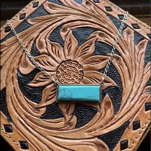 Sterling Silver & genuine turquoise necklace